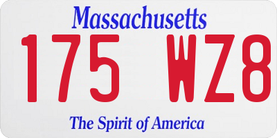 MA license plate 175WZ8