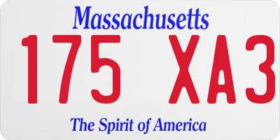 MA license plate 175XA3
