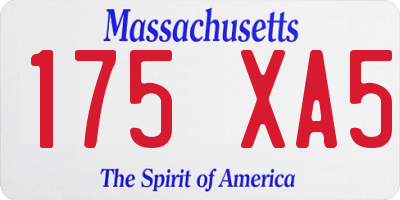 MA license plate 175XA5
