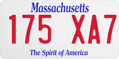 MA license plate 175XA7
