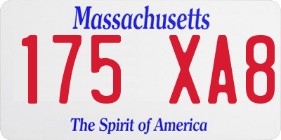 MA license plate 175XA8