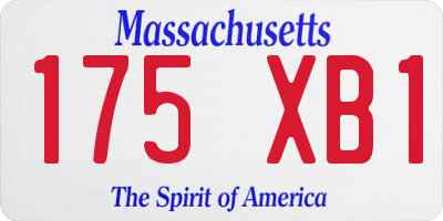 MA license plate 175XB1