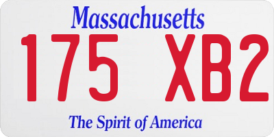 MA license plate 175XB2