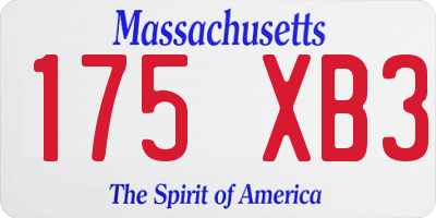 MA license plate 175XB3