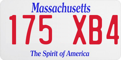 MA license plate 175XB4