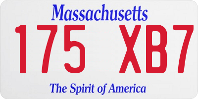MA license plate 175XB7