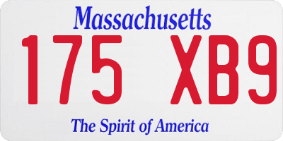 MA license plate 175XB9