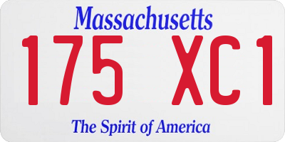 MA license plate 175XC1