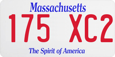 MA license plate 175XC2