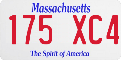MA license plate 175XC4