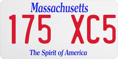 MA license plate 175XC5