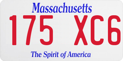 MA license plate 175XC6