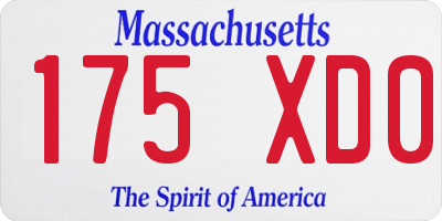 MA license plate 175XD0