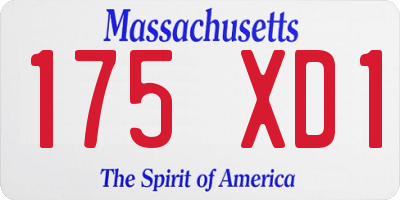 MA license plate 175XD1