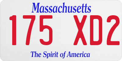 MA license plate 175XD2