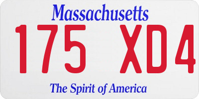 MA license plate 175XD4