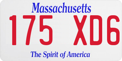 MA license plate 175XD6