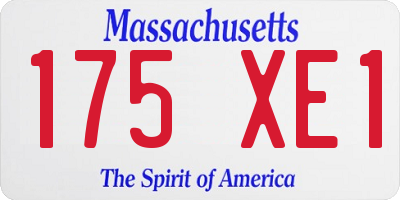 MA license plate 175XE1