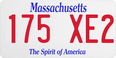 MA license plate 175XE2