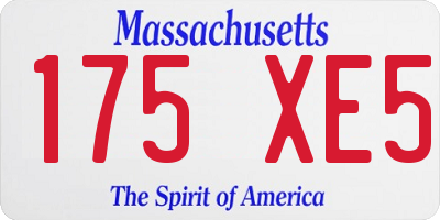 MA license plate 175XE5