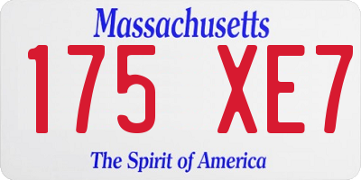 MA license plate 175XE7