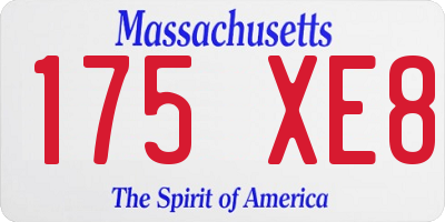 MA license plate 175XE8