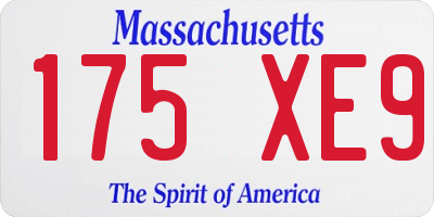 MA license plate 175XE9