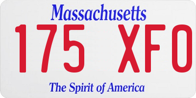 MA license plate 175XF0