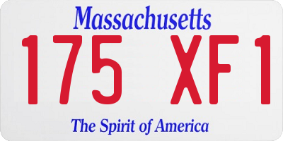 MA license plate 175XF1
