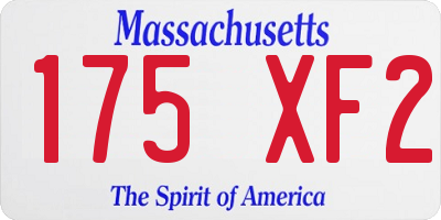 MA license plate 175XF2