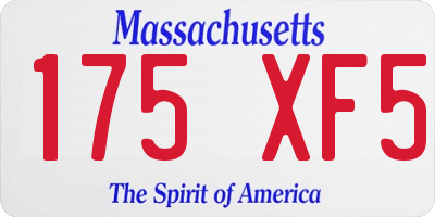 MA license plate 175XF5