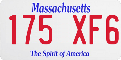 MA license plate 175XF6
