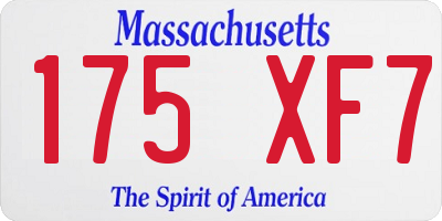 MA license plate 175XF7