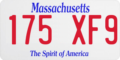 MA license plate 175XF9