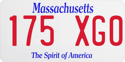 MA license plate 175XG0
