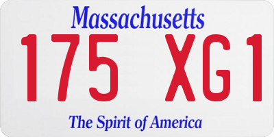 MA license plate 175XG1