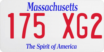 MA license plate 175XG2