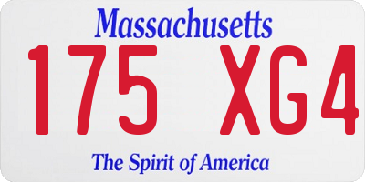 MA license plate 175XG4