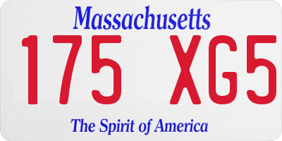 MA license plate 175XG5