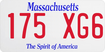 MA license plate 175XG6