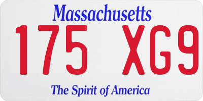 MA license plate 175XG9