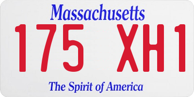 MA license plate 175XH1