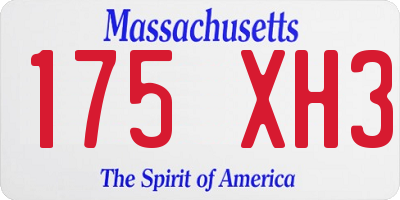 MA license plate 175XH3