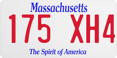 MA license plate 175XH4