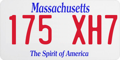 MA license plate 175XH7