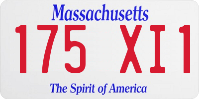 MA license plate 175XI1