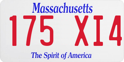 MA license plate 175XI4