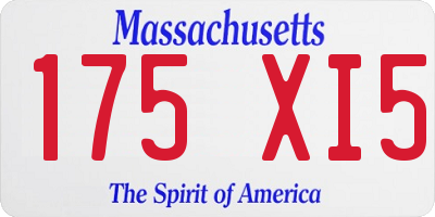MA license plate 175XI5