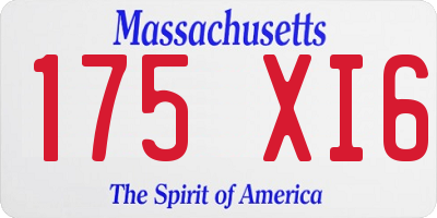 MA license plate 175XI6