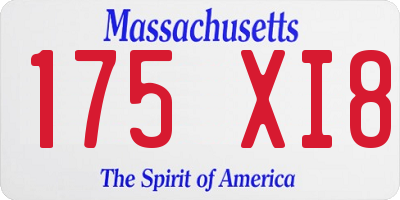 MA license plate 175XI8